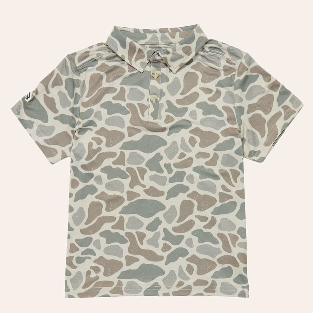 Burlebo Boys' Classic Green Deer Camo Print Performance Polo | Cavender's
