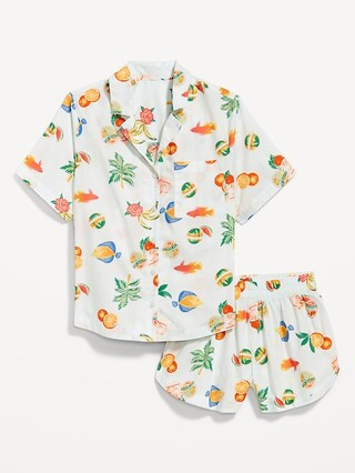 Poplin Pajama Short Set | Old Navy (US)