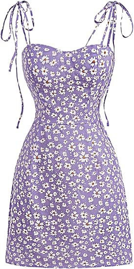 Floerns Women's Summer Floral Cherry Print A Line Short Cami Dress | Amazon (US)