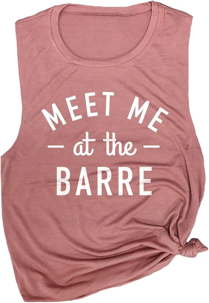 Spunky Pineapple Meet Me at The Barre Funny Workout Muscle Tee Tank Top for Women | Amazon (US)
