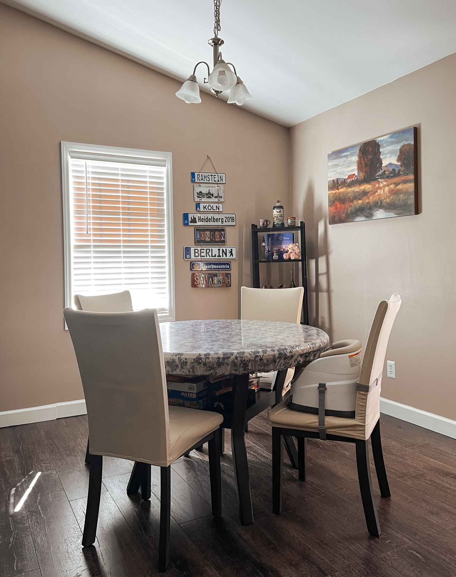 Kitchen setup, dining room, round table, dining table and chairs, spring is coming, tablecloth, table cover, vinyl cover, seat covers, booster seat, ingenuity, toddler dining seat with removable tray, Amazon finds, affordable lifestyle, house becomes home

#LTKhome #LTKFind #LTKkids