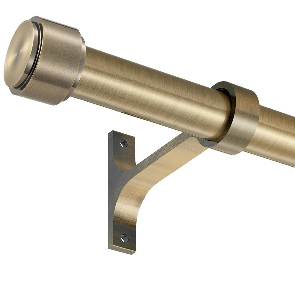Antique Bronze Curtain Rods for Windows 28 to 48", 1-Inch Curtain Rods with Aluminum Brackets and... | Amazon (US)