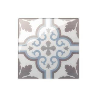 smart tiles Vintage Girona Blue 7.75 in. x 7.75 in. Vinyl Peel and Stick Tile (1.59 sq. ft./4-pac... | The Home Depot