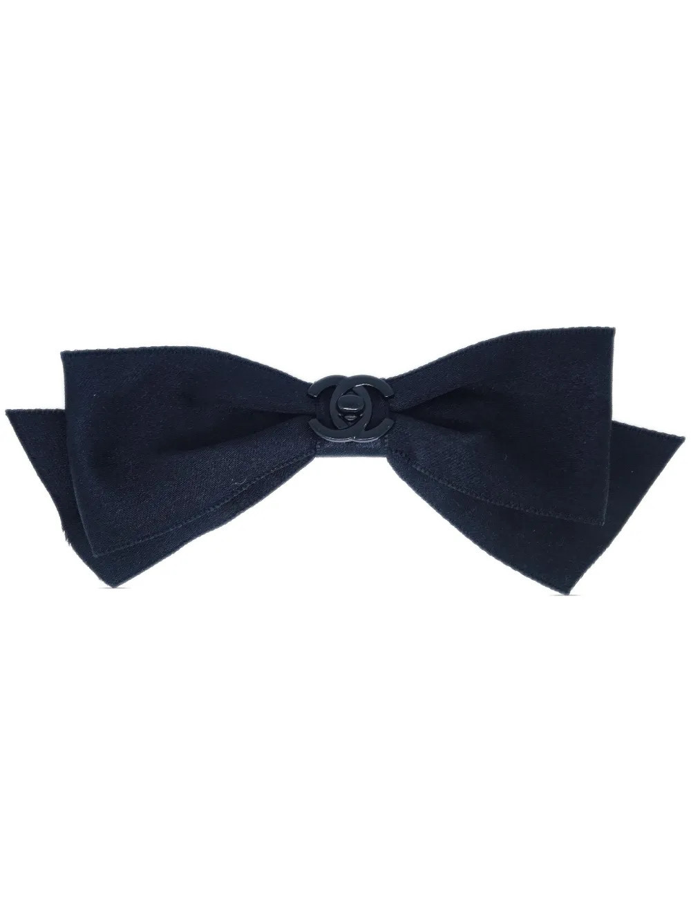 CHANEL Pre-Owned 1990-2000s CC Turn-lock bow hair barrette - Black | Farfetch Global
