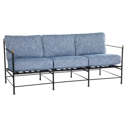 Frances Sofa, Linen Indigo | One Kings Lane