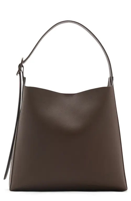 MANGO Buckled Faux Leather Shopper Bag in Chocolate at Nordstrom | Nordstrom