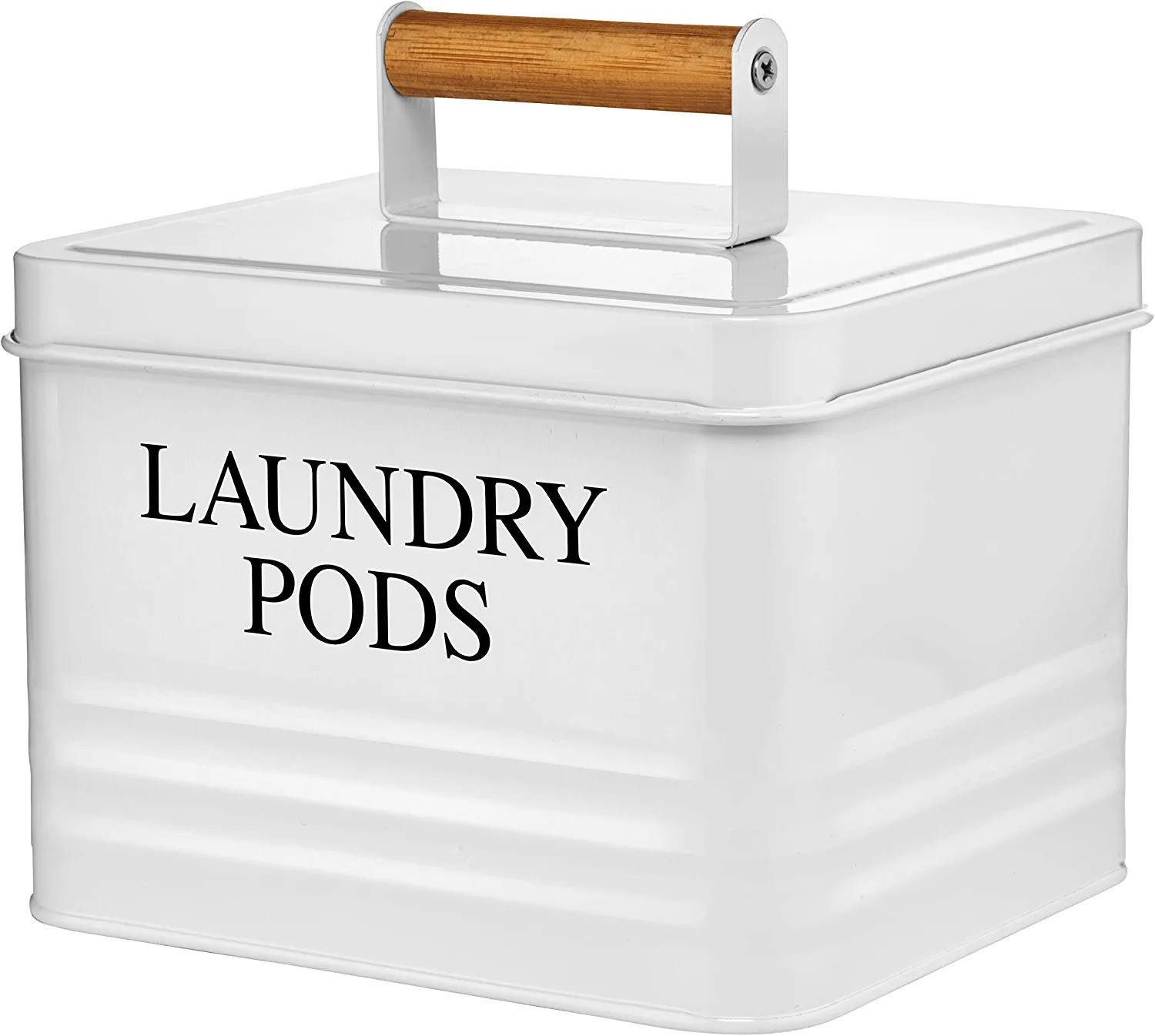 Calindiana Modern Farmhouse Metal Laundry Pods Holder Container with Lid for Laundry Room Decor a... | Amazon (US)