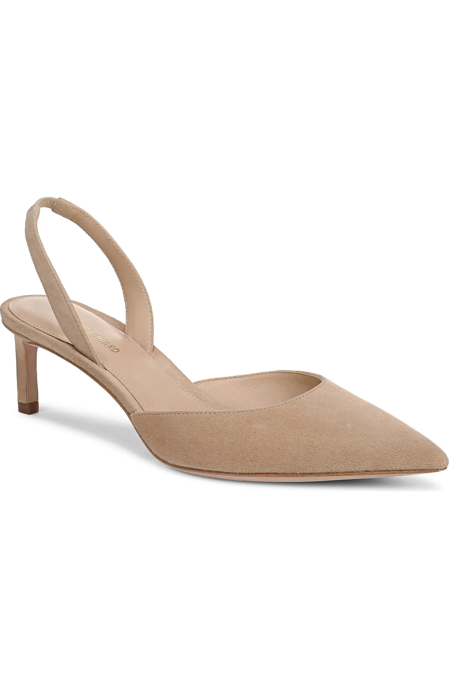 Caroline Slingback Pointed Toe Kitten Heel Pump (Women) | Nordstrom