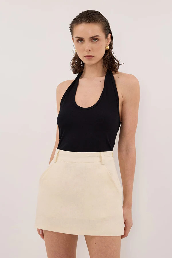 EVIE STRAW LINEN SKORT | DISSH