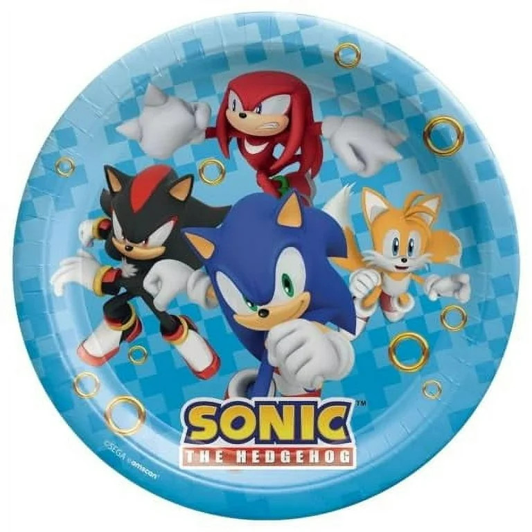 amscan Sonic The Hedgehog Round Paper Plates - 9" | Blue, Medium, Pack of 8 | Walmart (US)