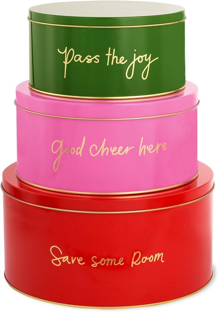 Kate Spade New York Decorative Tins with Lids, 3 Piece Nesting Tins, Small Medium & Large Metal C... | Amazon (US)