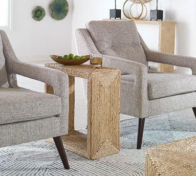 Noah Rectangular Woven Side Table (22") | Pottery Barn (US)