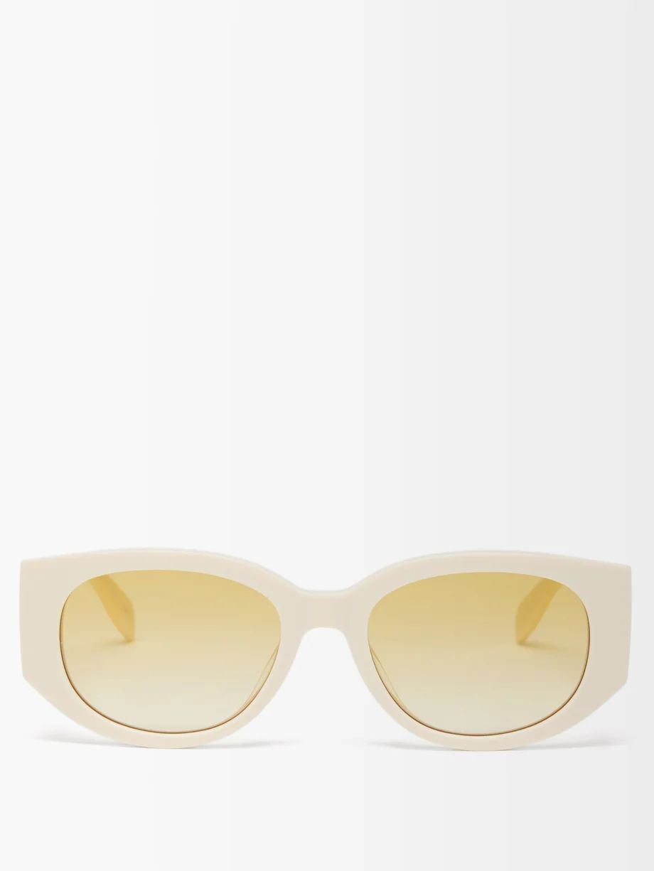 Oval acetate sunglasses | Alexander McQueen | Matches (US)