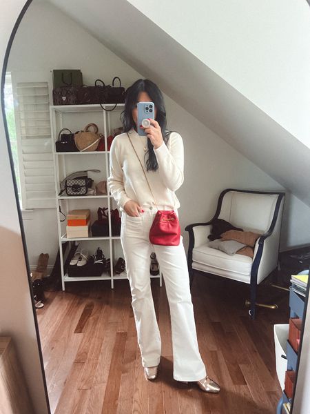 Winter whites with a pop of red 🤍❣️ Both my sweater and corduroy pants are on super sale now and are so comfortable. 

#LTKfindsunder50 #LTKshoecrush #LTKCyberWeek