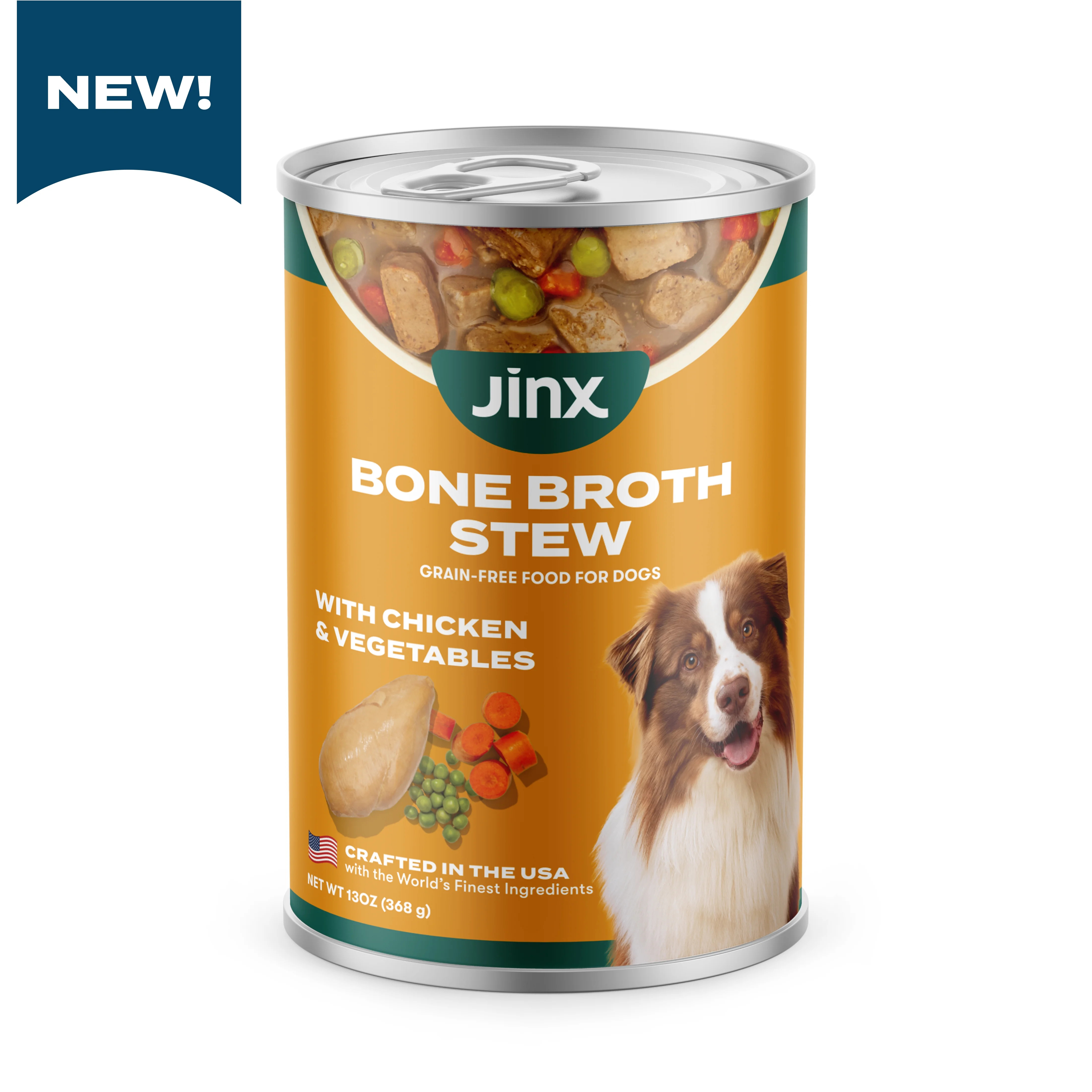 Jinx Bone Broth Stew Grain-Free Chicken & Vegetables Wet Dog Food, 13 oz Can | Walmart (US)
