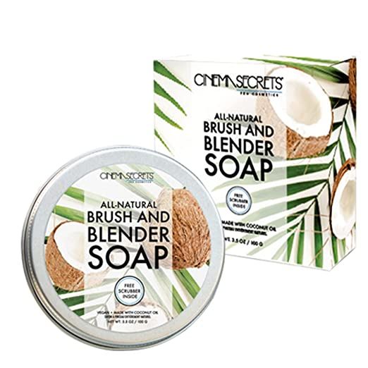 CINEMA SECRETS All Natural Vegan Brush & Blender Sponge Soap, coconut oil based, scrubber include... | Amazon (US)