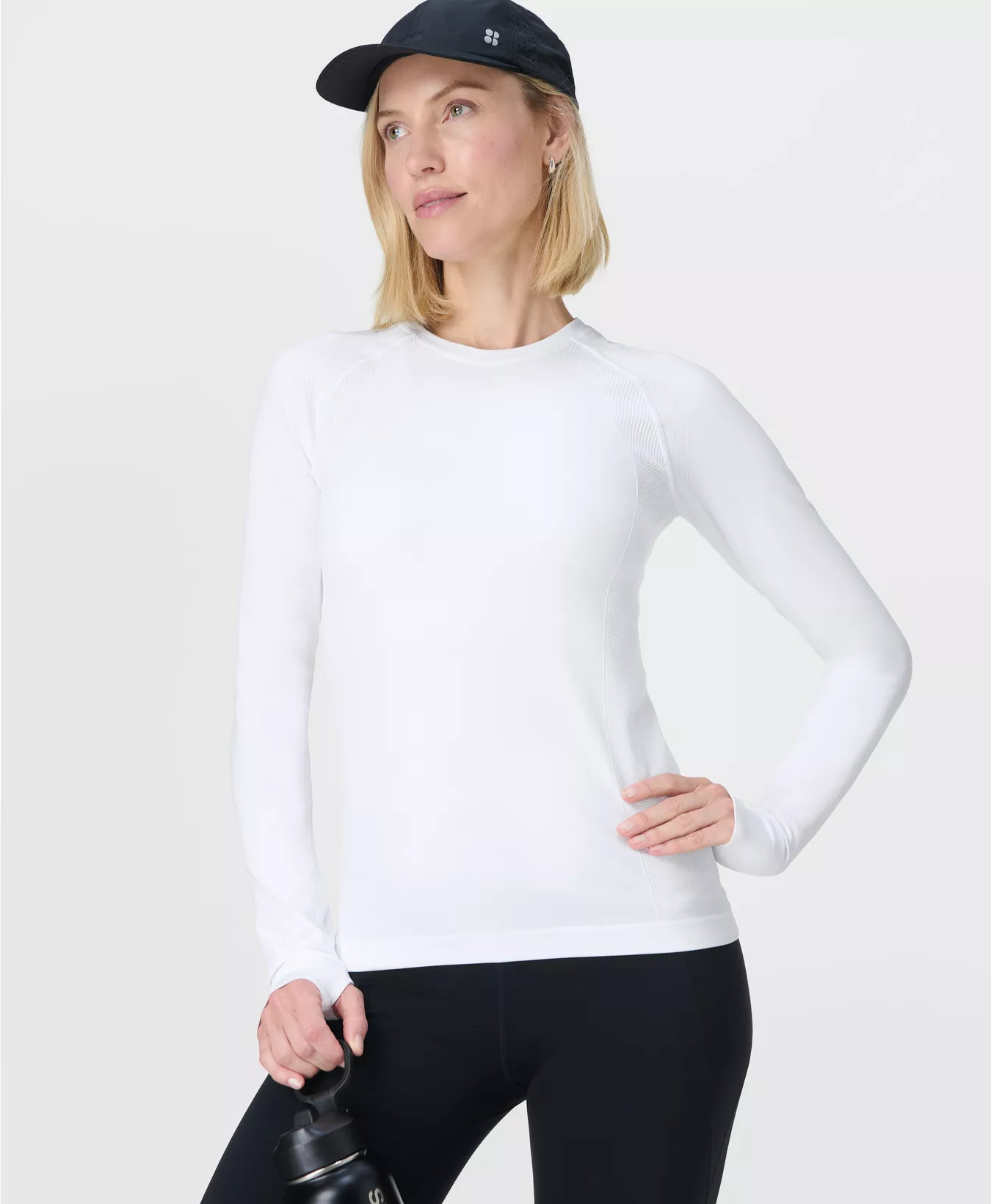 Athlete Seamless Workout Long Sleeve Top - Black | Women's Base Layers & Long Sleeve Tops | Sweat... | Sweaty Betty UK
