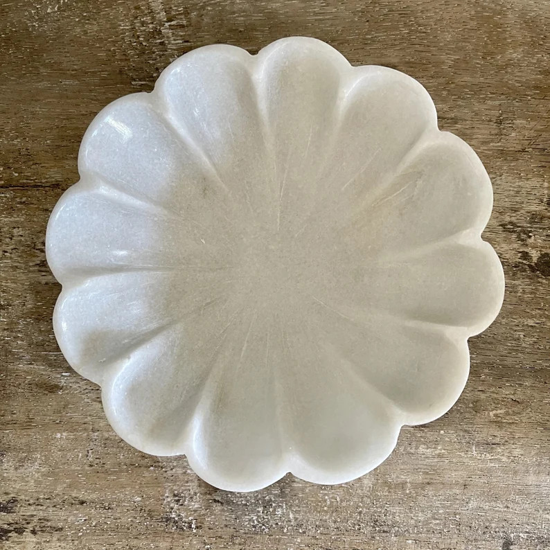 Marble Bowl Set of 2 Marble Scallop Bowl Marble Ruffle Bowl | Etsy | Etsy (US)