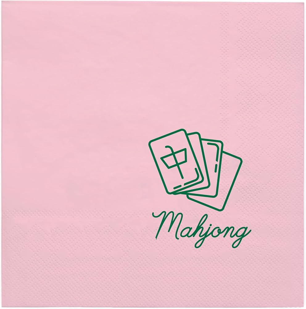 WRAPAHOLIC 50Pcs Mahjong Cocktail Napkins - 3-Ply Pink Mahjong Disposable Paper Napkins for Mahjo... | Amazon (US)