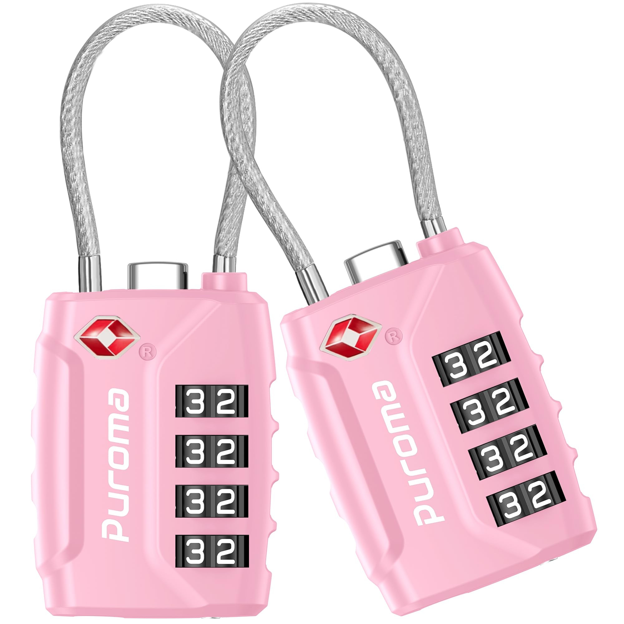 Puroma 2 Pack TSA Approved Luggage Locks, 4 Digit Combination Travel Locks Resettable Code Lock w... | Amazon (US)