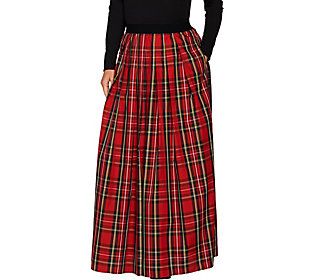 Joan Rivers Regular Length Holiday PlaidMaxi Skirt | QVC