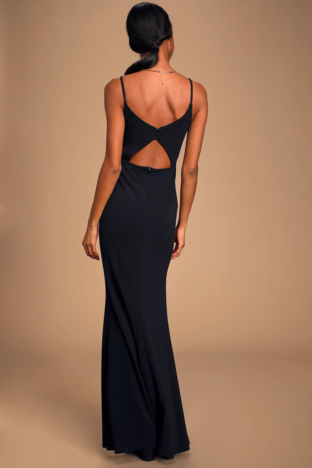 Moments Of Bliss Black Backless Mermaid Maxi Dress | Lulus (US)