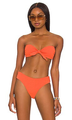 JONATHAN SIMKHAI Katrine Tie Front Bikini Top in Chili from Revolve.com | Revolve Clothing (Global)
