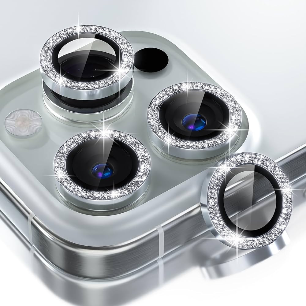 Choiche Compatible for iPhone 16 Pro/iPhone 16 Pro Max Camera Lens Protector Bling, 9H Tempered G... | Amazon (US)
