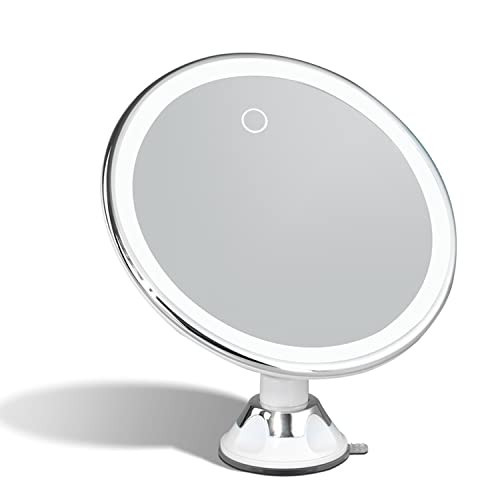Fancii Rechargeable 10X Magnifying Makeup Mirror with 3 Light Settings - Large 8 inch Lighted Travel Vanity Mirror, Locking Suction Cup, 40pcs Dimmable LEDs, 12 Hours Battery Life - Luna 2 | Amazon (US)