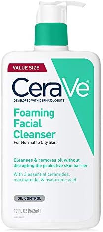 CeraVe Foaming Facial Cleanser | Makeup Remover and Daily Face Wash for Oily Skin | 19 Fluid Ounc... | Amazon (US)