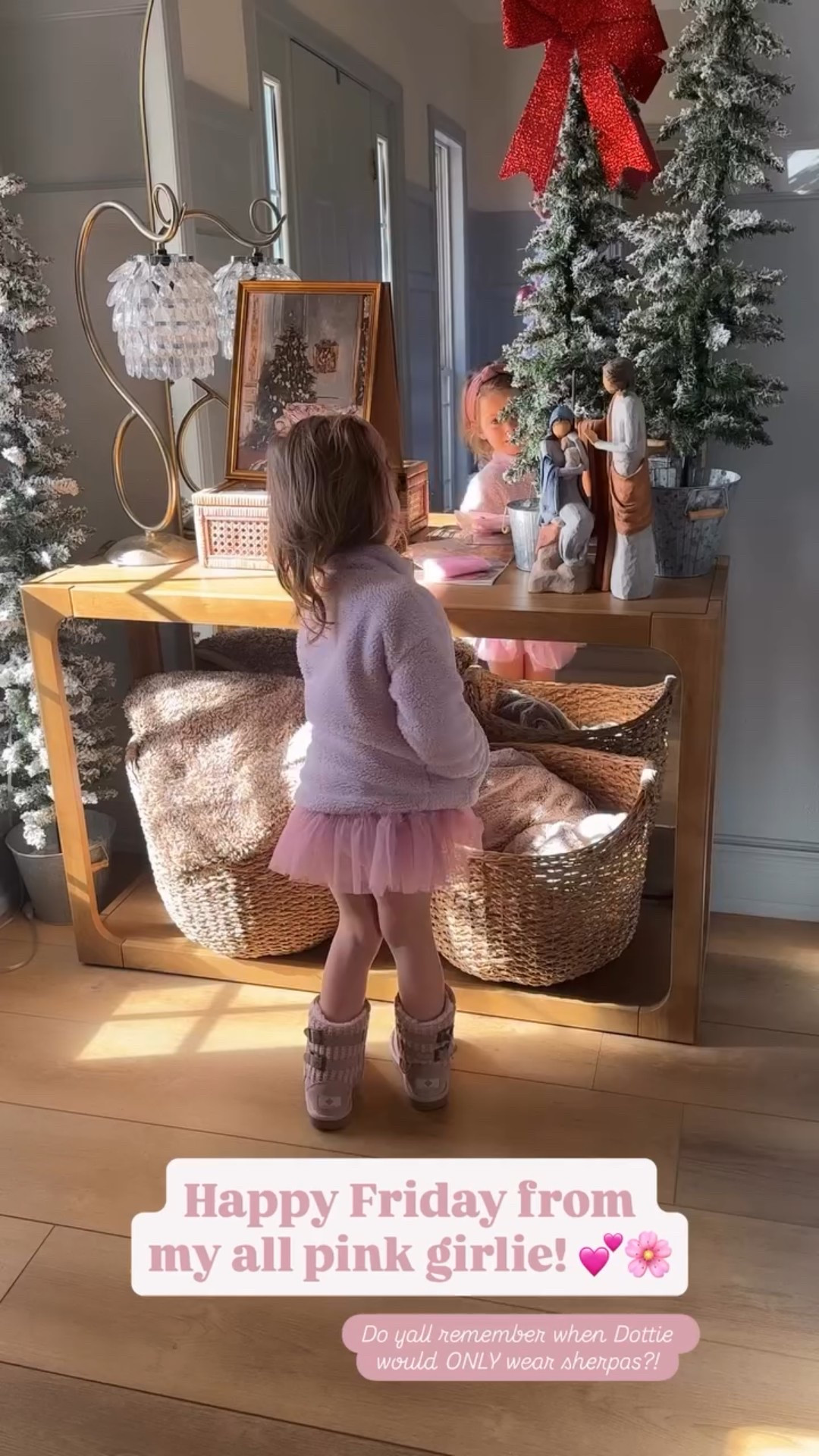 Little girls dance outfit! Cute skirted leotard for tap or ballet call! 

Do yall remember when Dottie would ONLY wear sherpas?! Happy Friday from my all pink girlie! 💕🌸
