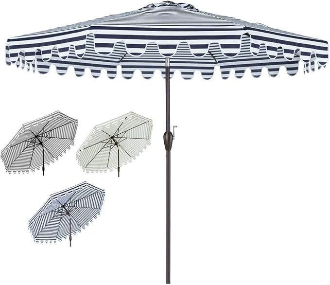 PolyTEAK Outdoor Umbrellas | 9ft STRIPE | 100% Polyester, UV Fade Resistant | Amazon (US)