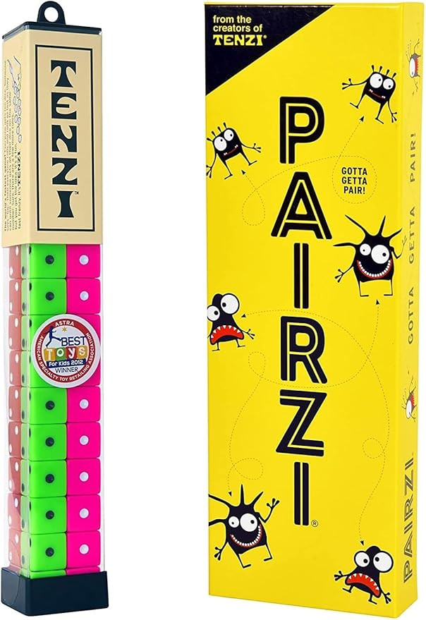 TENZI Dice and Card Game Pairzi 2 Pack - Fun, Fast Frenzy Colored Dice and Card Matching Party Ga... | Amazon (US)