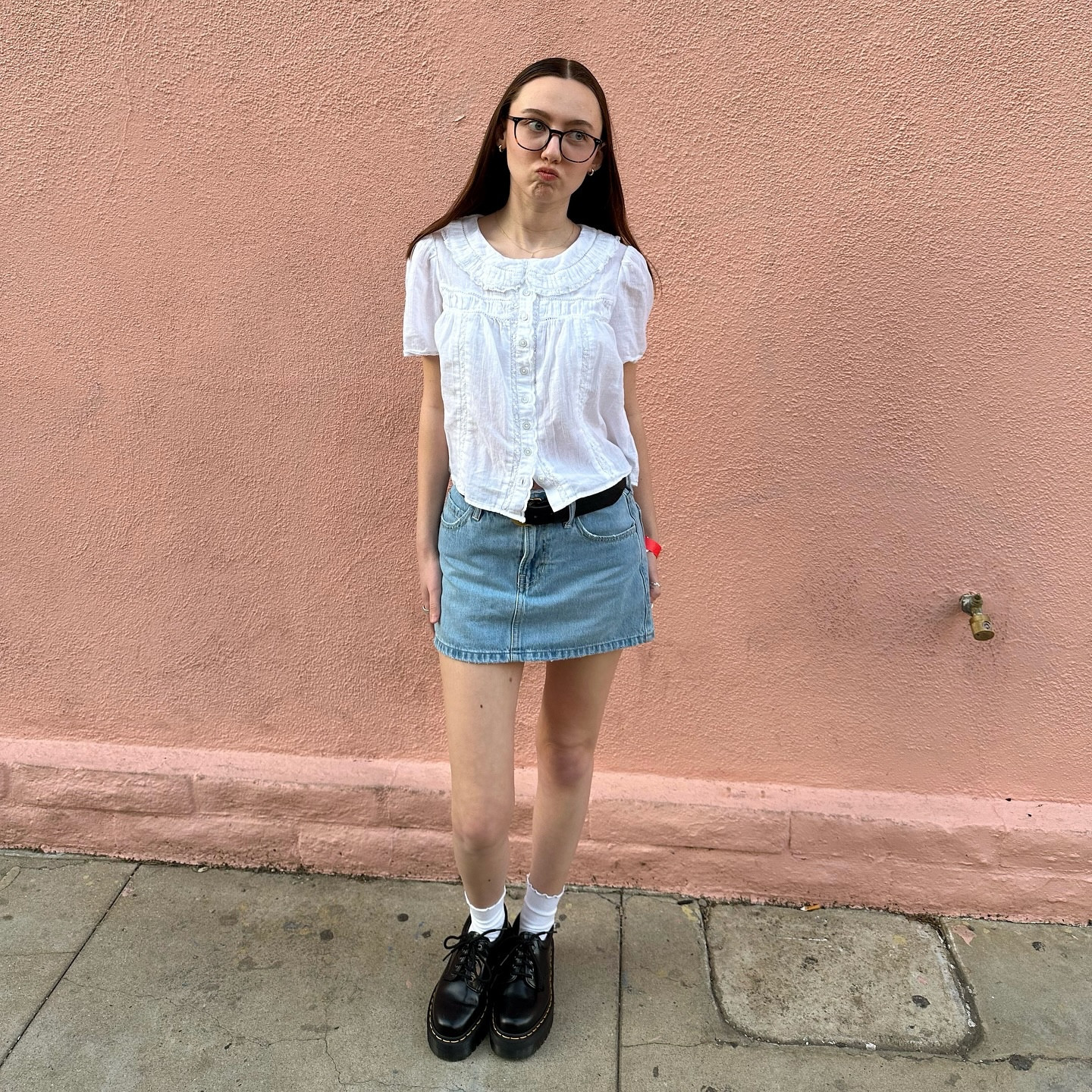 outfit 1 - top: american eagle, skirt: hollister, shoes: dr martens, belt: target