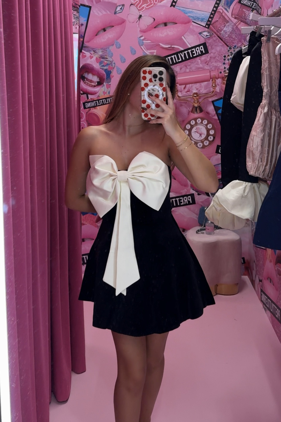 Holiday Outfit / Pretty Little Thing Dress / Christmas Dress / Holiday Dress / Bow Dress 🖤🤍  I’m a size US 2/ UK 6 for reference 

#LTKStyleTip #LTKFindsUnder100 #LTKHoliday