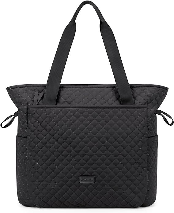 BAGSMART Quilted Tote Bag, Top Handle Handbags for Women, Shoulder Bag, 25L Large Hobo Bag for Wo... | Amazon (US)