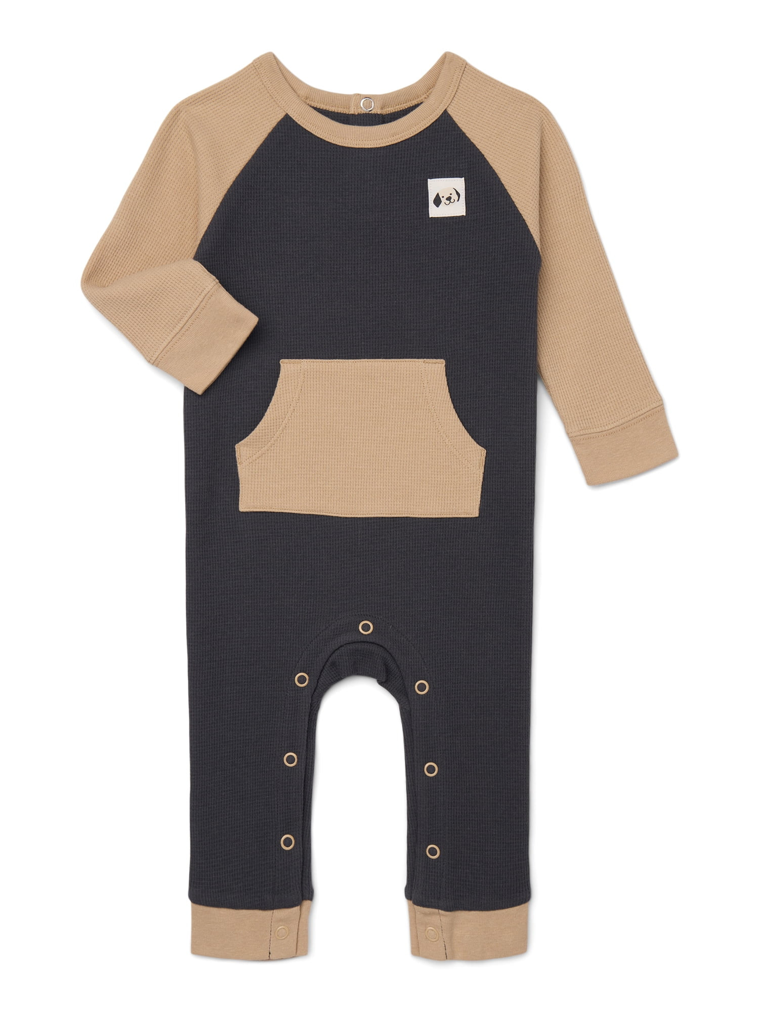 Garanimals Baby Boys Colorblock Waffle Jumpsuit One-Piece with Long Sleeves, Sizes 0M-24M | Walmart (US)