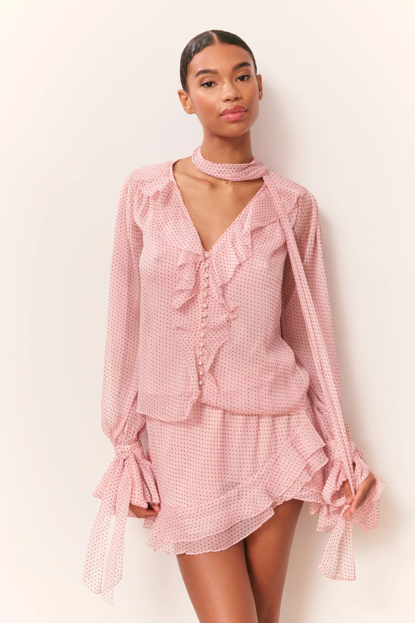 Linette Polka Dot Ruffle Blouse | LoveShackFancy