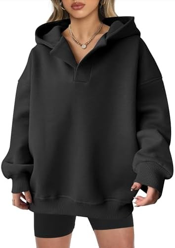 ANRABESS Hoodies for Women Oversized V Neck Sweatshirts | Amazon (US)