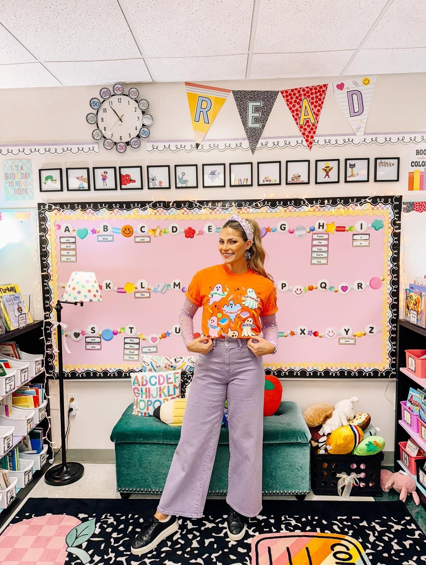T-shirt is from Crunches & Crayons on Instagram! 👻 "Missfirstiefunn15” saves you 💸 at checkout. I’m wearing a medium! The headband is from shopbrittyland on IG!