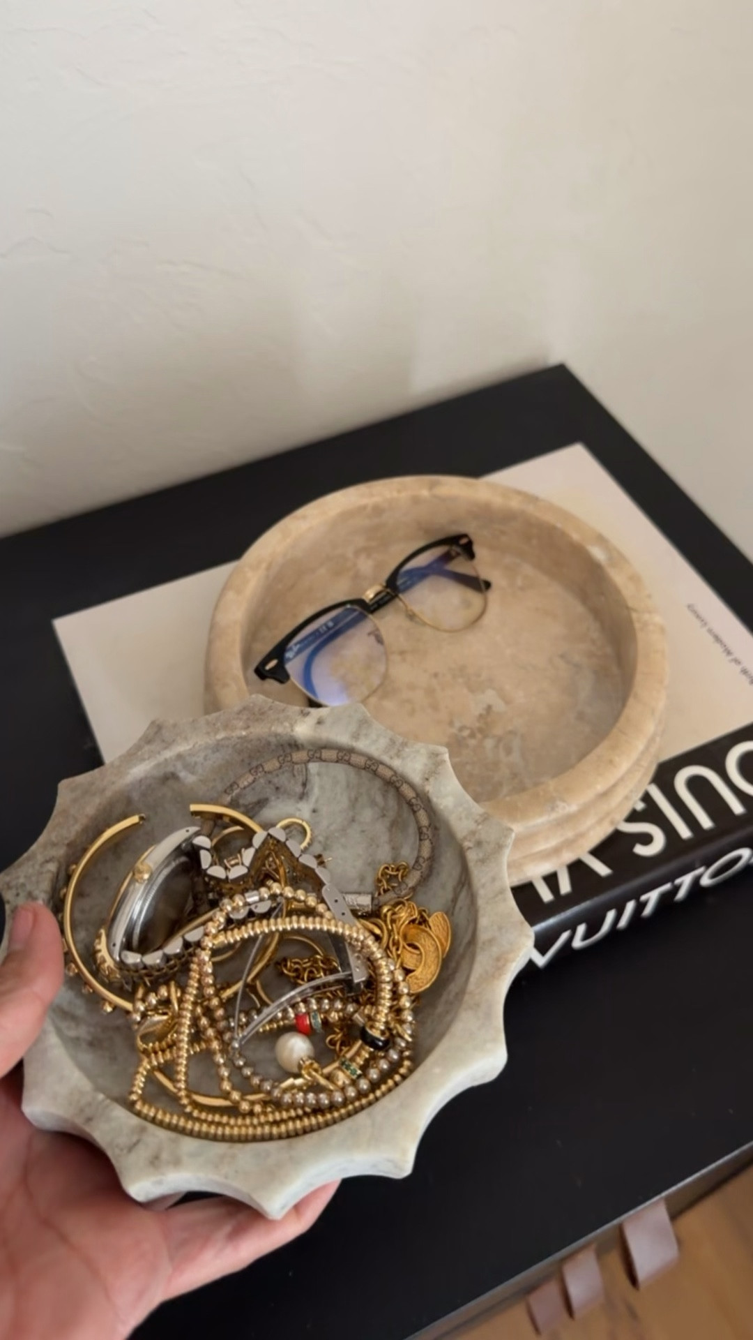 The smaller marble tray is $18 and the larger one is $30. Perfect for the bathroom counter, nightstand, dresser, or entry table! 

#LTKHome