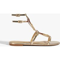 Cassandra Gold Leather Flat Sandal | Schutz (US)