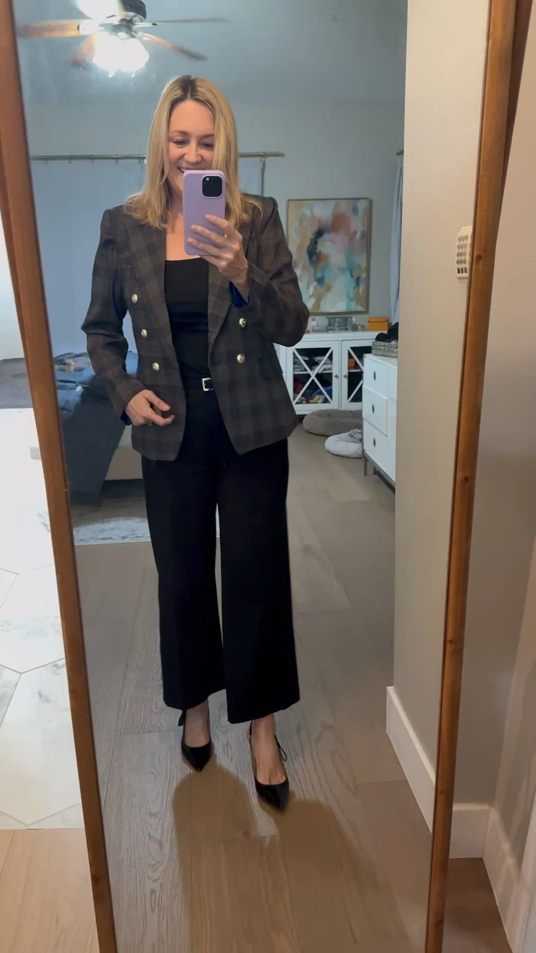 Cute plaid blazer for less than $50, fall outfit

#LTKootd #LTKWorkwear #LTKOver40
