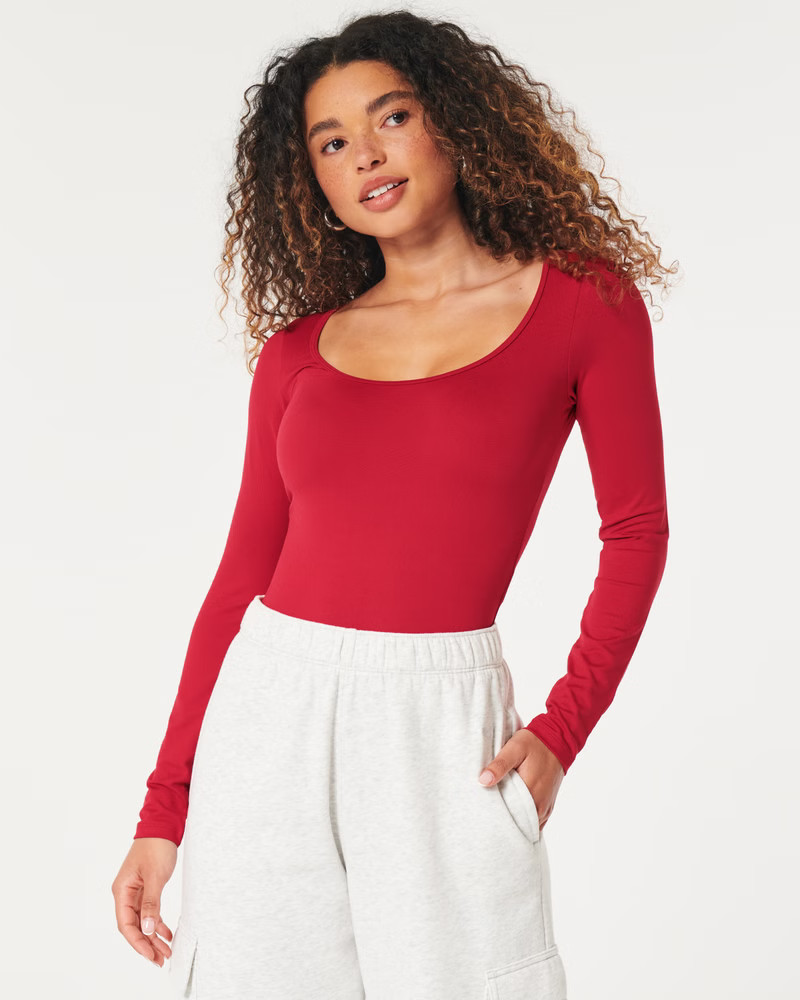 Women's Seamless Fabric Scoop Bodysuit | Women's Tops | HollisterCo.com | Hollister (US)