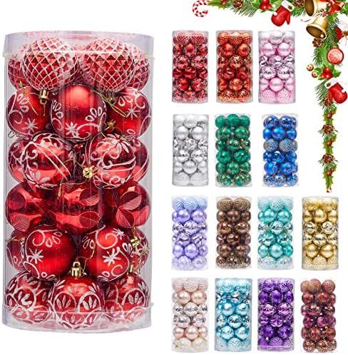 30ct 2.36" Christmas Ball Ornaments, Christmas Tree Decoration, Plastic Shatterproof Hanging Ball... | Amazon (US)