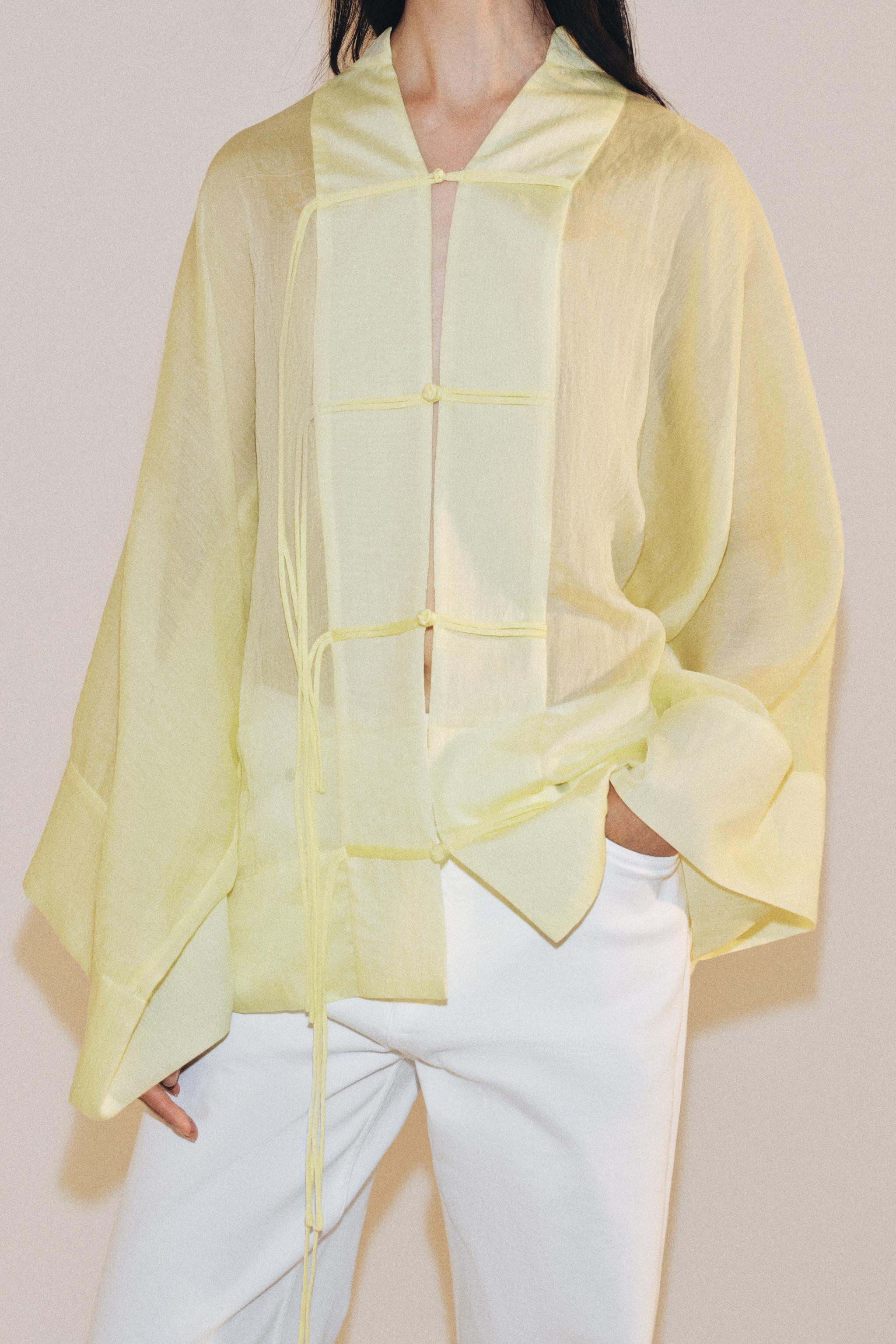 ZW COLLECTION FLOWING  BLOUSE WITH FROG FASTENING | Zara UK