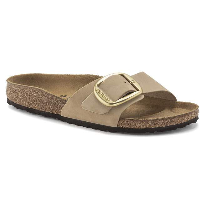 Birkenstock Unisex Madrid Big Buckle Nubuck Leather Sandcastle | Zulily
