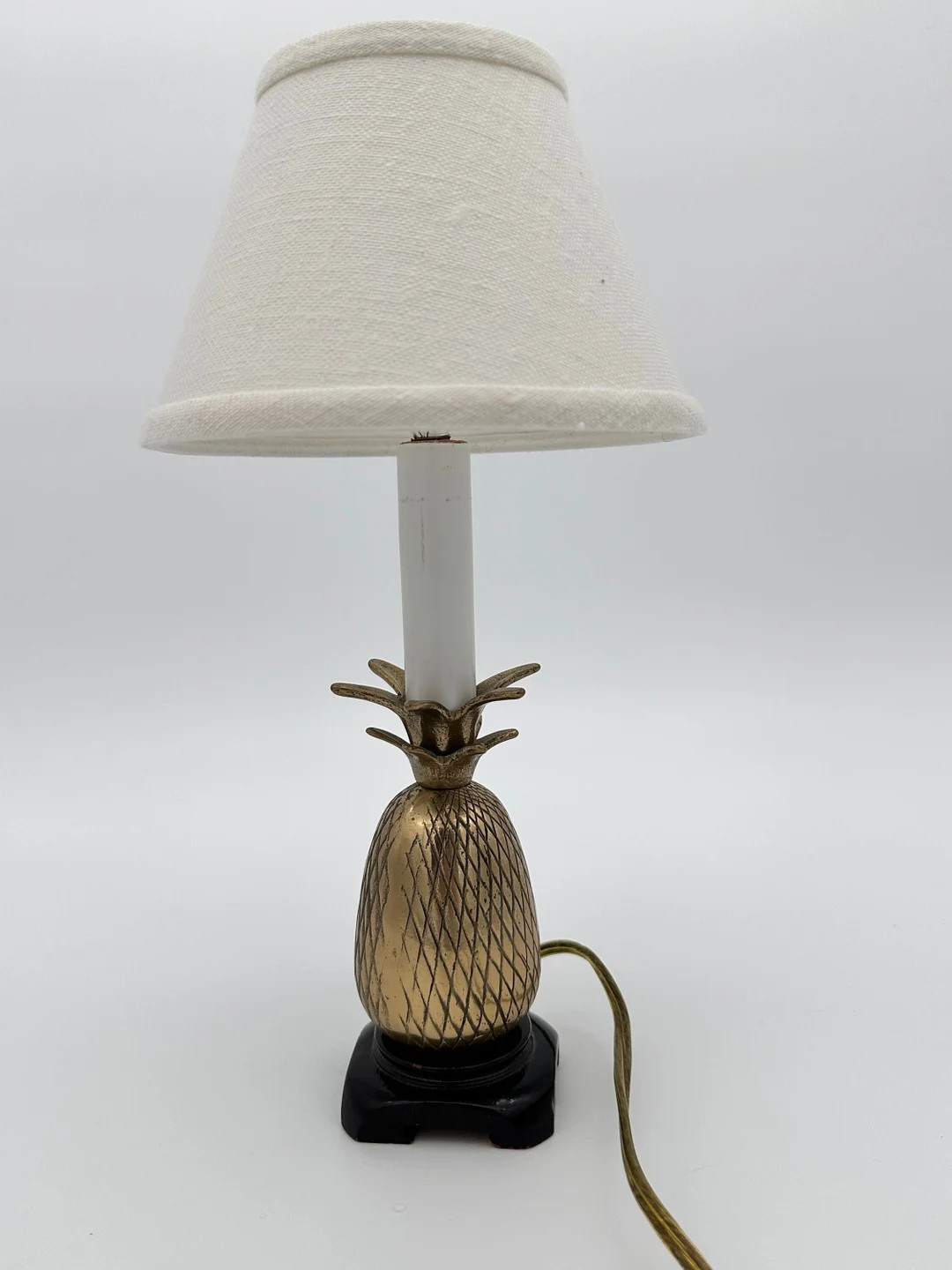 Small Vintage Hollywood Regency / MCM Brass Pineapple Candlestick Lamp - Etsy | Etsy (US)