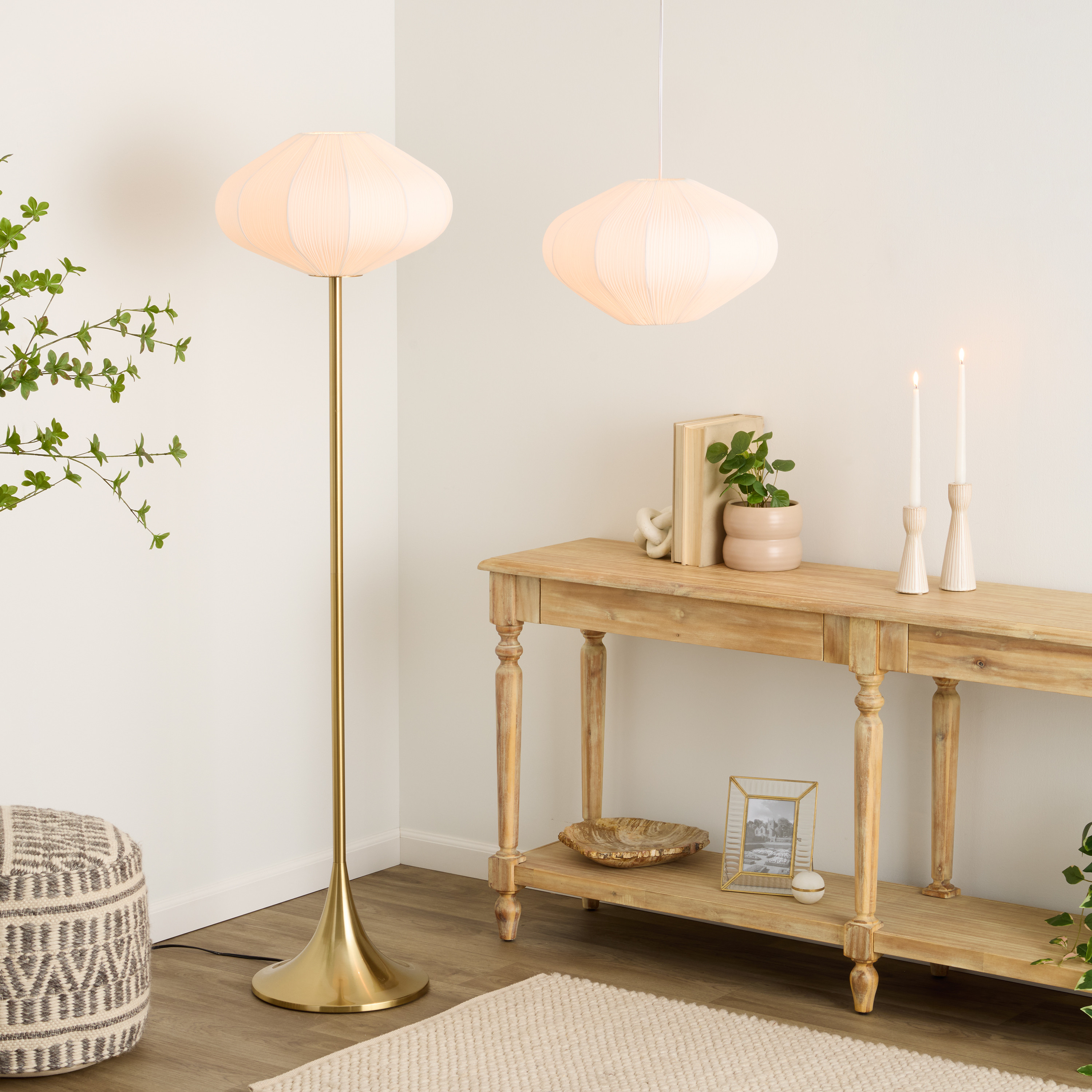 Cosette Oval Pleated Lantern Shade Lighting Collection | World Market