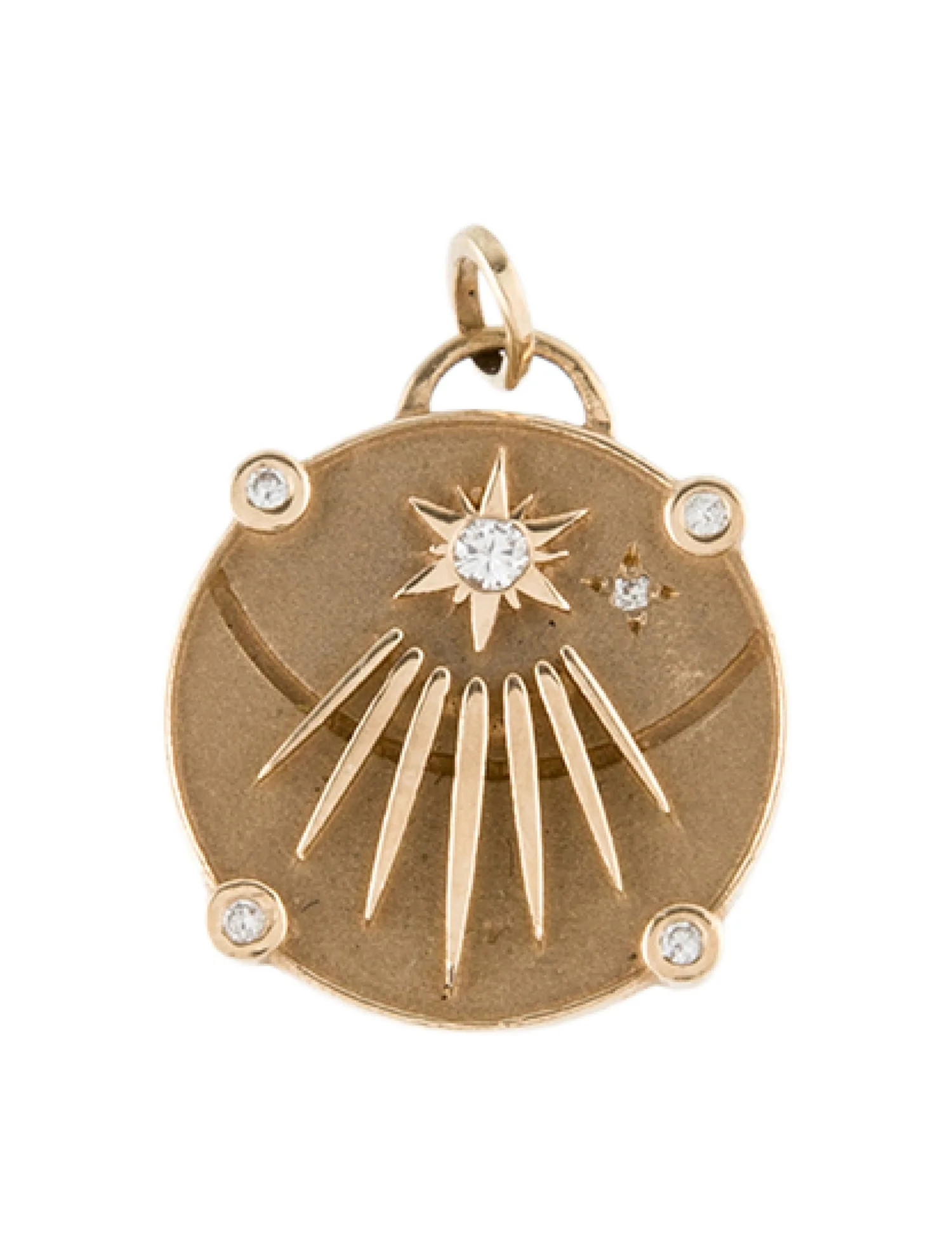 Charm 14K Diamond Sundial Charm - Pendant Necklace, Necklaces - CHARM33669 | The RealReal | The RealReal